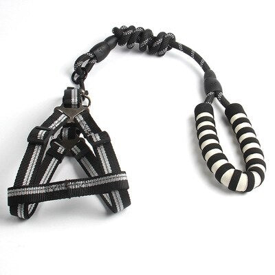 Dog Leash 1.2m Large Dog Reflective Rope Walking Big Dog Vest Harness for Dogger Leashes Strong Large Dogs Pit Bull Bulldog