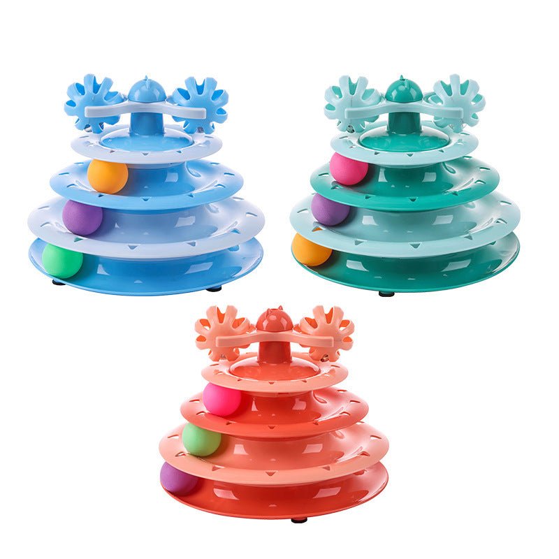 Four-layer track cat turntable cat toy cat turntable ball self-entertainment cat pet toy - Lucky Collection