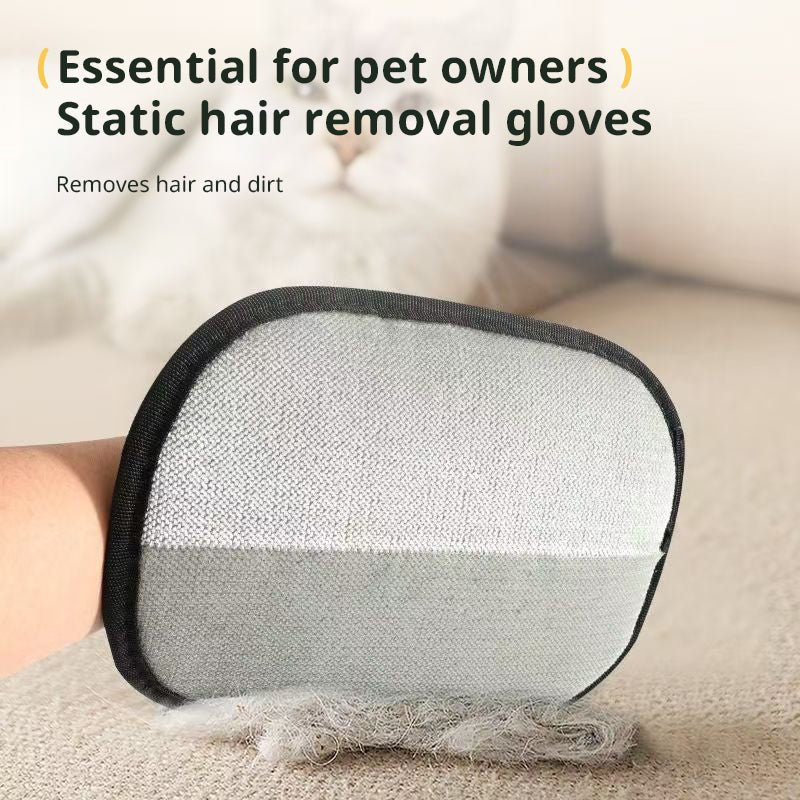 Static Pet Hair Removal Gloves - 3-in-1 Grooming, Deshedding & Multi-Surface Hair Remover for Dogs & Cats - Lucky Collection