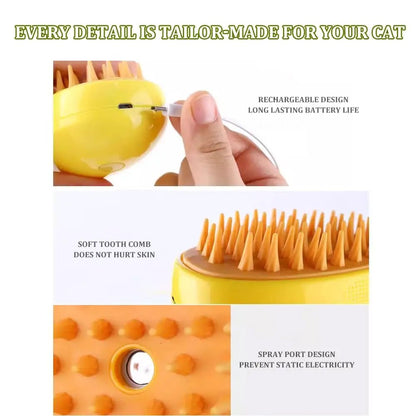 3 in 1 self-cleaning Massage Combs Effective cat steamy brush Pet dog steam brush - Lucky Collection