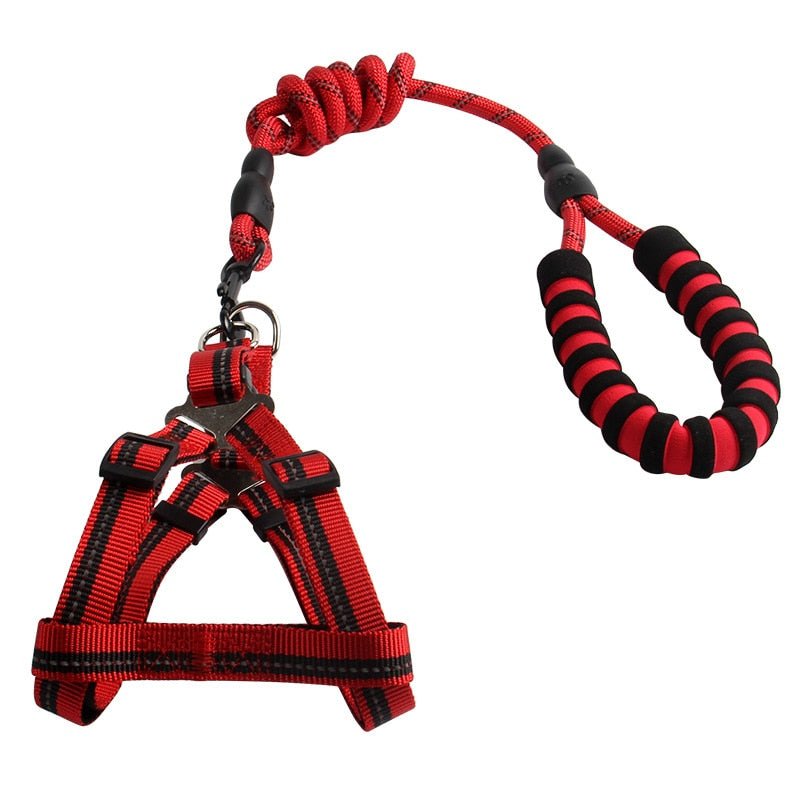 Dog Leash 1.2m Large Dog Reflective Rope Walking Big Dog Vest Harness for Dogger Leashes Strong Large Dogs Pit Bull Bulldog - Lucky Collection