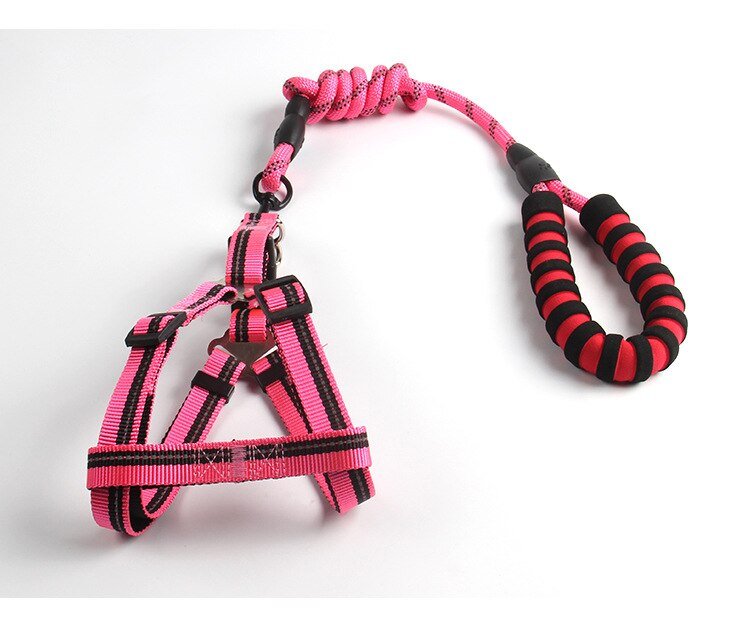 Dog Leash 1.2m Large Dog Reflective Rope Walking Big Dog Vest Harness for Dogger Leashes Strong Large Dogs Pit Bull Bulldog - Lucky Collection