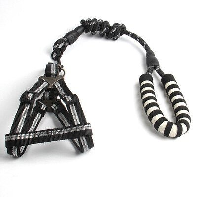 Dog Leash 1.2m Large Dog Reflective Rope Walking Big Dog Vest Harness for Dogger Leashes Strong Large Dogs Pit Bull Bulldog - Lucky Collection