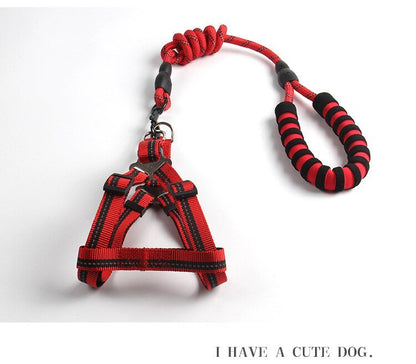 Dog Leash 1.2m Large Dog Reflective Rope Walking Big Dog Vest Harness for Dogger Leashes Strong Large Dogs Pit Bull Bulldog - Lucky Collection