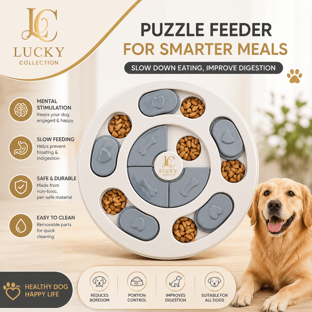 Dog Puzzle Food Toys - Lucky Collection