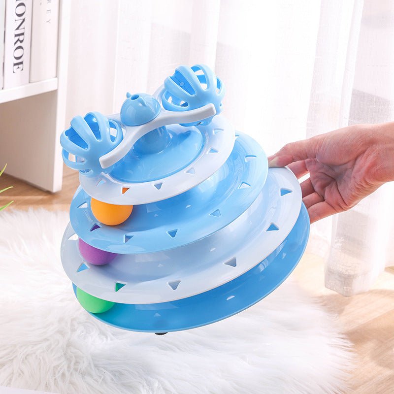 Four-layer track cat turntable cat toy cat turntable ball self-entertainment cat pet toy - Lucky Collection