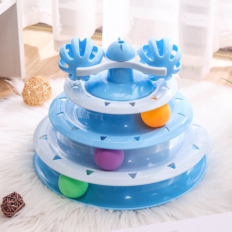 Four-layer track cat turntable cat toy cat turntable ball self-entertainment cat pet toy - Lucky Collection