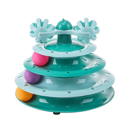 Four-layer track cat turntable cat toy cat turntable ball self-entertainment cat pet toy - Lucky Collection