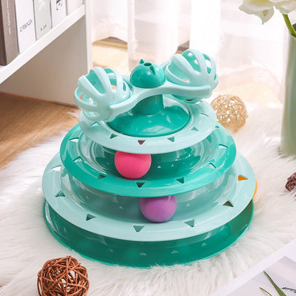 Four-layer track cat turntable cat toy cat turntable ball self-entertainment cat pet toy - Lucky Collection