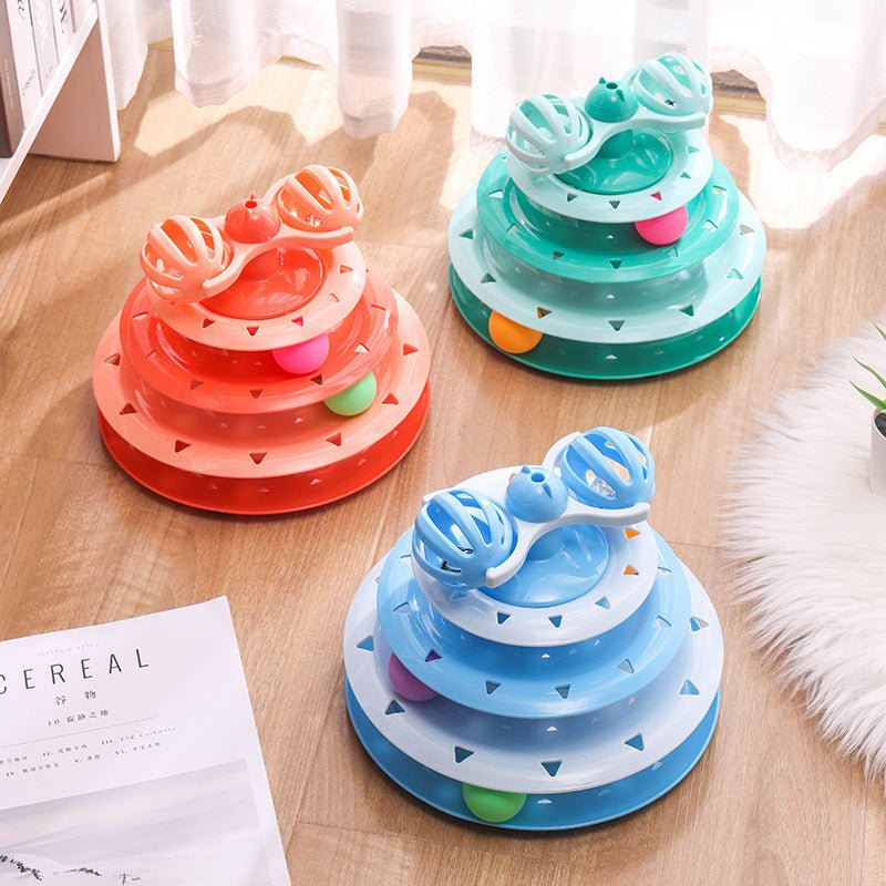 Four-layer track cat turntable cat toy cat turntable ball self-entertainment cat pet toy - Lucky Collection