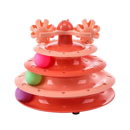 Four-layer track cat turntable cat toy cat turntable ball self-entertainment cat pet toy - Lucky Collection