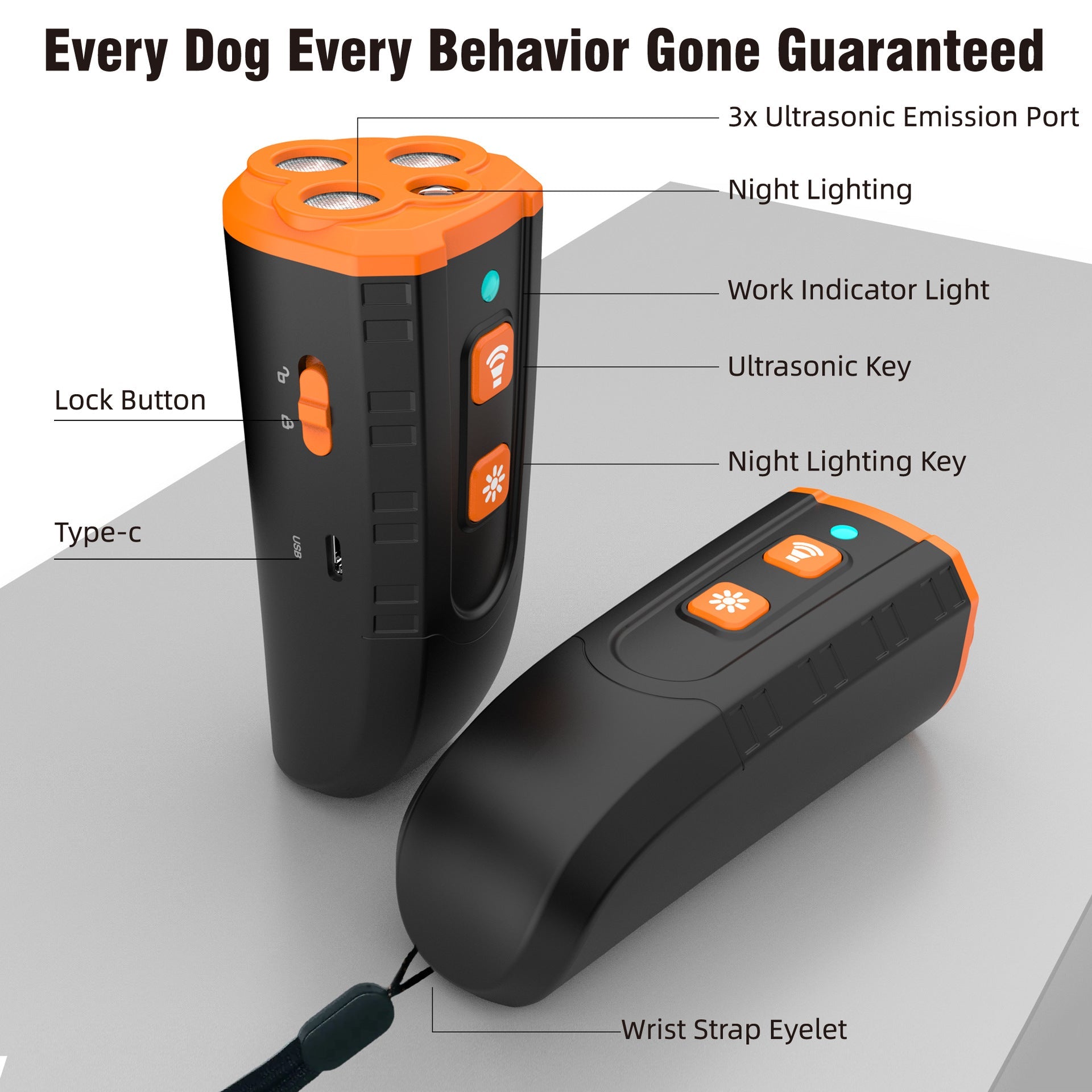 Handheld Ultrasonic Dog Trainer Portable Barking Stopper Dog Repellent Pet Training Supplies - Lucky Collection