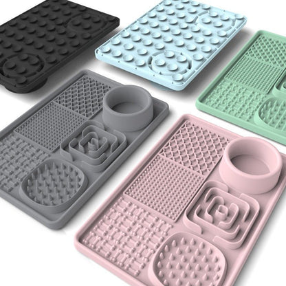 New pet licking pad Pet tableware Dog slow food pad Meal pad Sucker cup slow food pad Dog licking pad - Lucky Collection