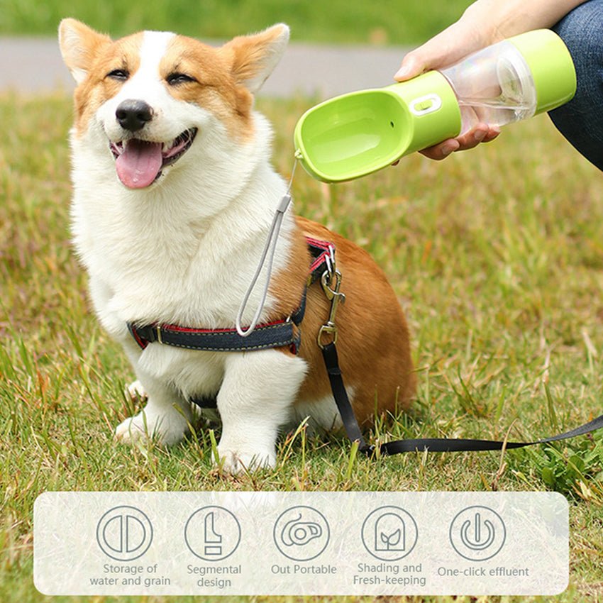 Pet Dog Water Bottle Portable Drinking water Feeder Bowl dog cat food feeding for Puppy dog cat Outdoor Walking Travel Supplies - Lucky Collection