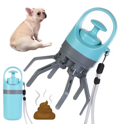 Portable Lightweight Dog Pooper Scooper With Built-in Poop Bag Dispenser Eight-claw Shovel For Pet Toilet Picker Pet Products - Lucky Collection