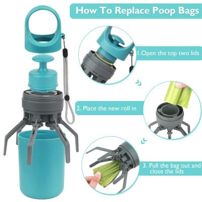 Portable Lightweight Dog Pooper Scooper With Built-in Poop Bag Dispenser Eight-claw Shovel For Pet Toilet Picker Pet Products - Lucky Collection