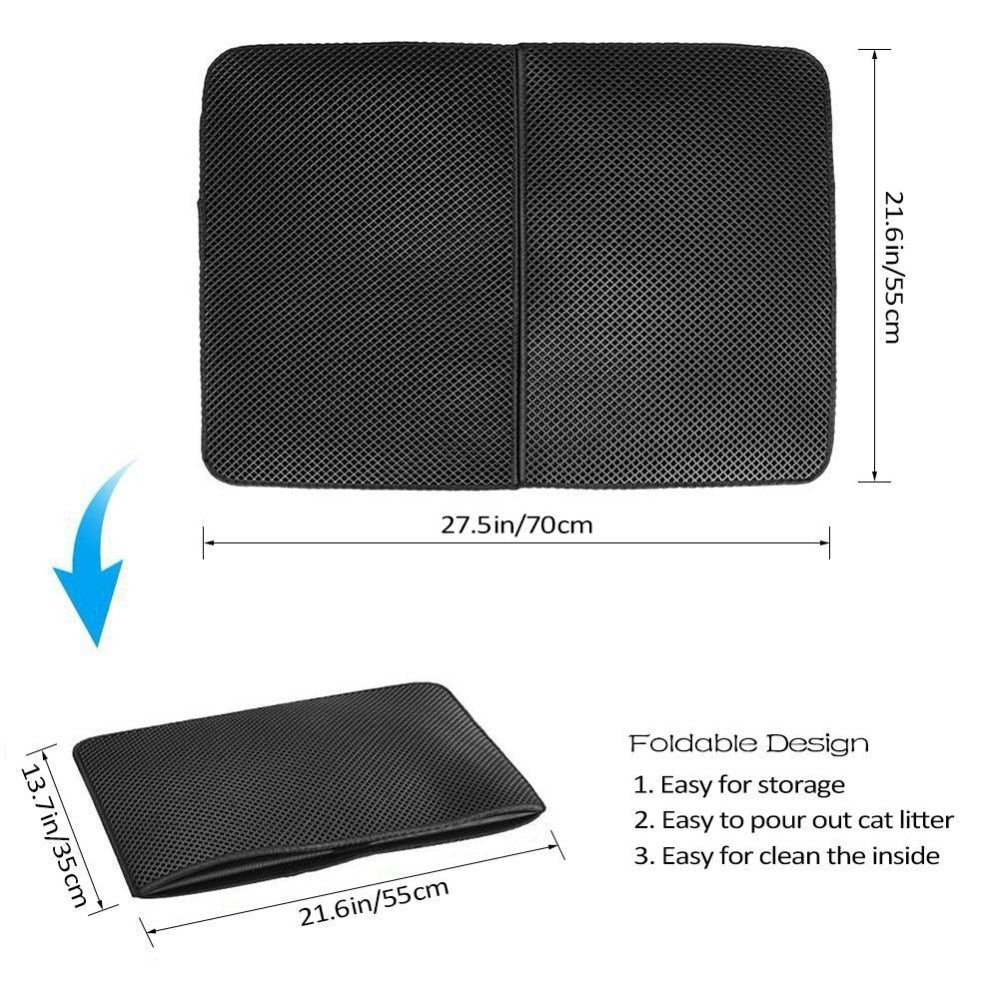 Waterproof Pet Cat Litter Mat EVA Double Layer Cat Litter Trapping Pet Litter Cat Mat Clean Pad Products - Lucky Collection