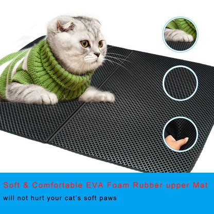 Waterproof Pet Cat Litter Mat EVA Double Layer Cat Litter Trapping Pet Litter Cat Mat Clean Pad Products - Lucky Collection