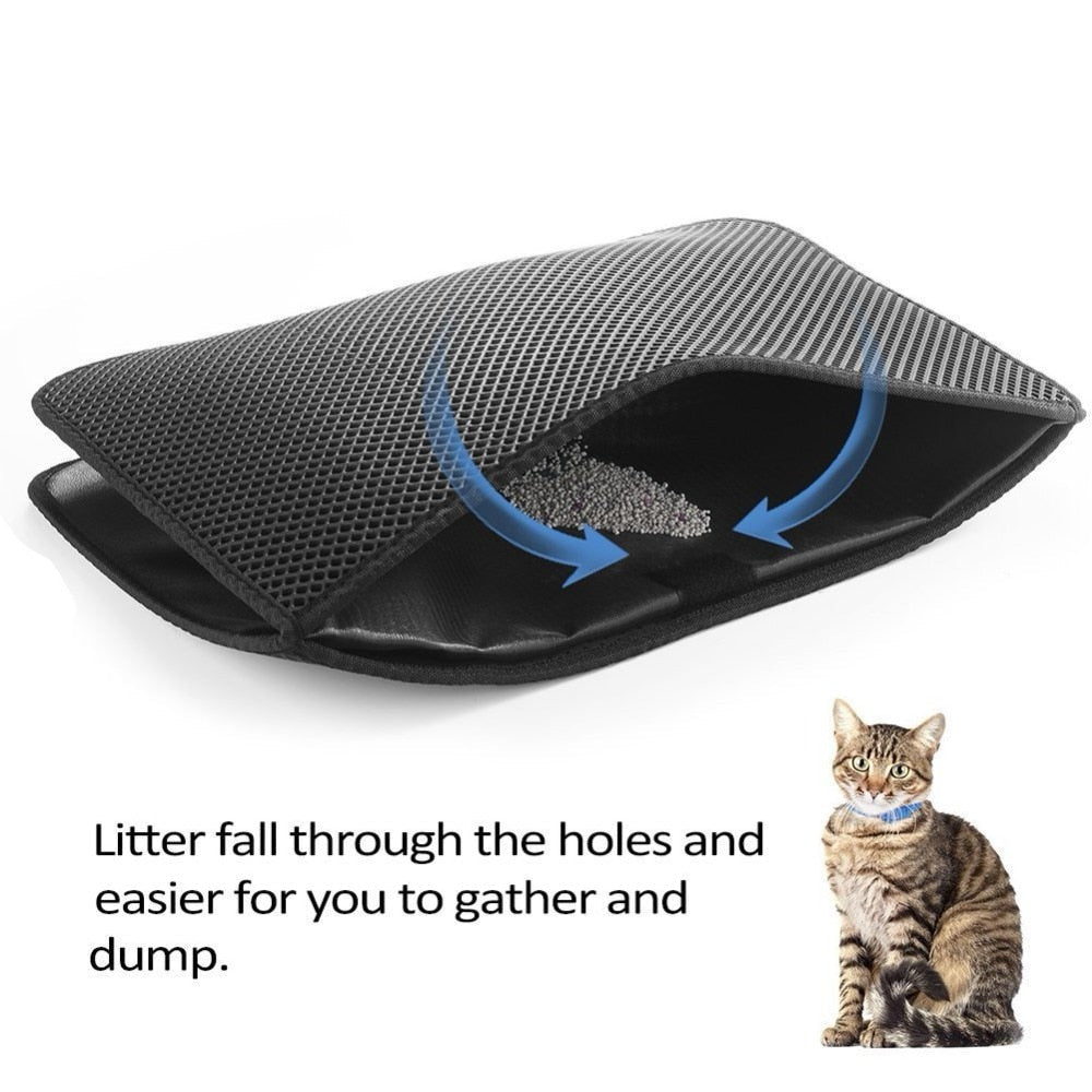 Waterproof Pet Cat Litter Mat EVA Double Layer Cat Litter Trapping Pet Litter Cat Mat Clean Pad Products - Lucky Collection